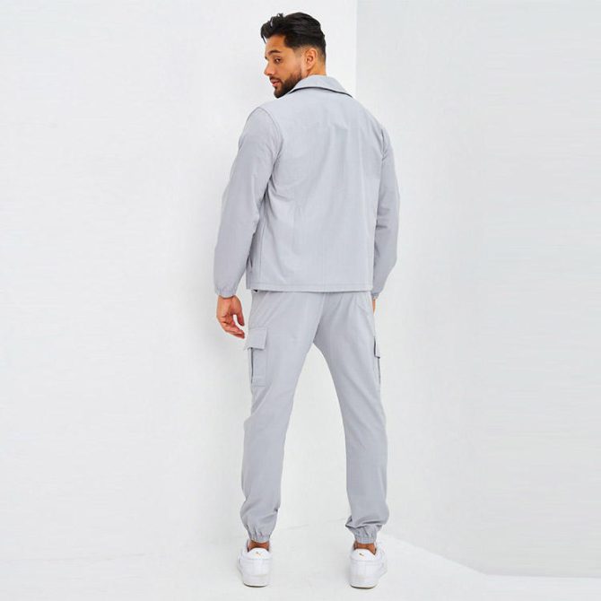New design custom fashionable high street zip up jacket and cargo jogging pants 2 piece co-ord set - Image 3