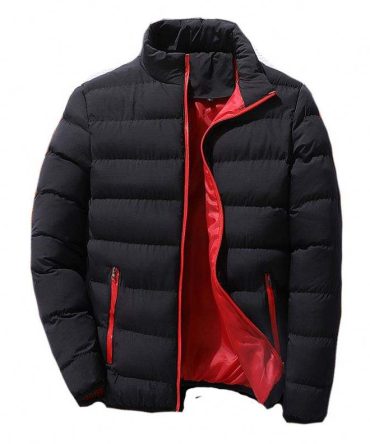 T1903 Men's Winter Jacket Solid Warm Coats  Winter sports padded jacket men stand collar outdoor cotton-padded jacket