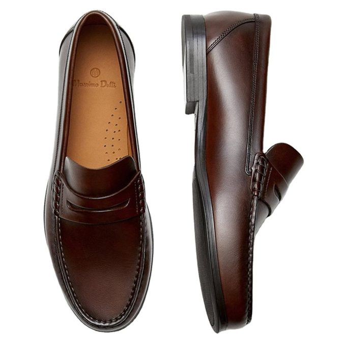 Vintage Calf Leather Men's Loafer Shoes High Quality Handmade Wear-resistant Brown Pure Leather Casual Shoes