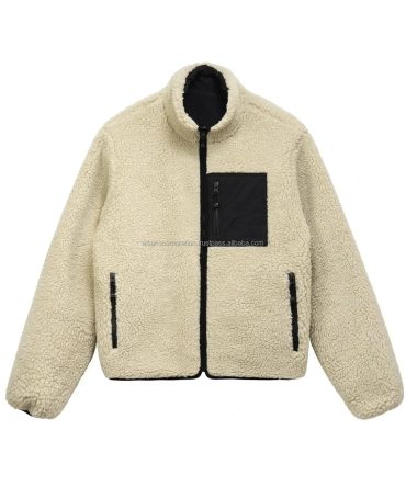 New teddy branded outdoor polar print 8 ball winter sherpa jacket for men Reversible sherpa fleece wholesale fur streetwear hip