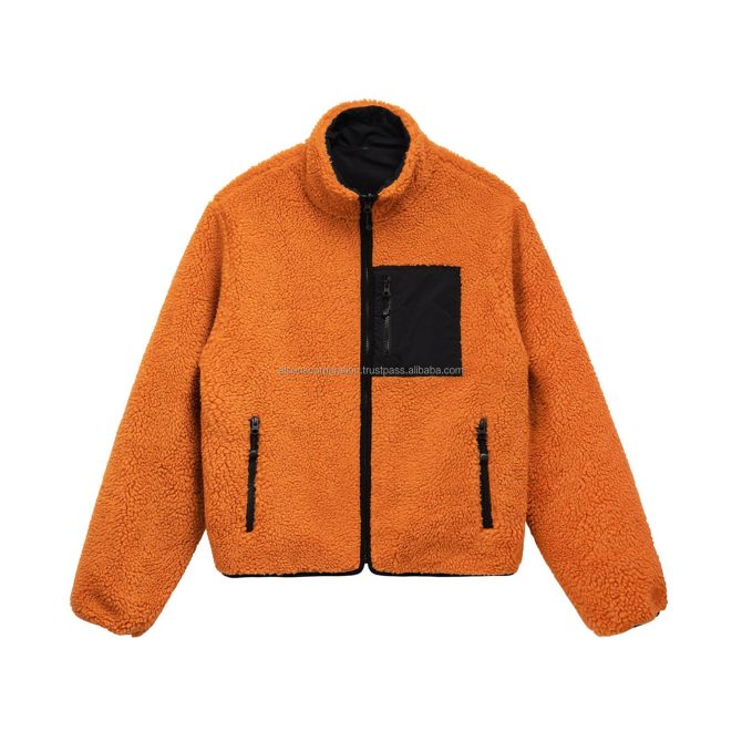 New teddy branded outdoor polar print 8 ball winter sherpa jacket for men Reversible sherpa fleece wholesale fur streetwear hip - Image 2