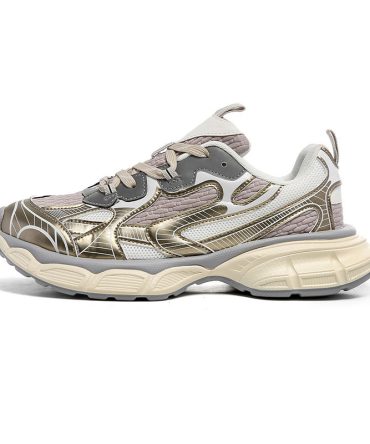 2023 new trend men's and women's platform sneakers casual shoes lace-up round toe tricolor dad shoes