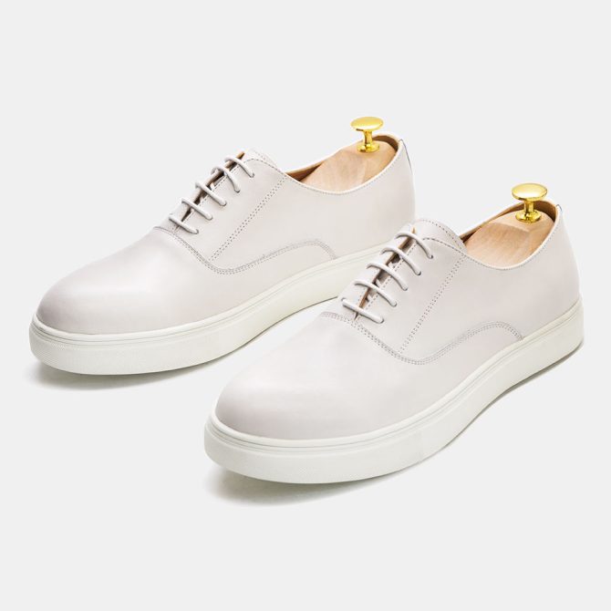 Classic Fashion White Genuine cow Leather Handmade Shoes Lace Up Casual Sneaker Men's Shoes Other Trendy Waling Street Shoes - Image 3