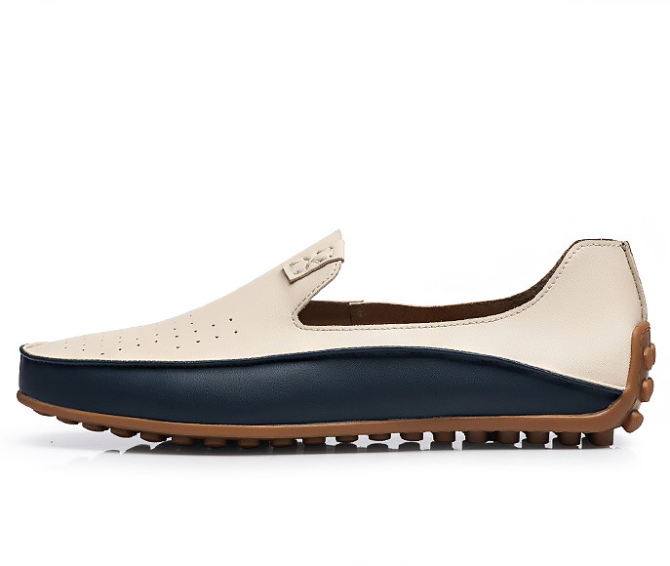Slip on driving new style casual chaussure white leather shoes men office wear other trendy shoes - Image 2