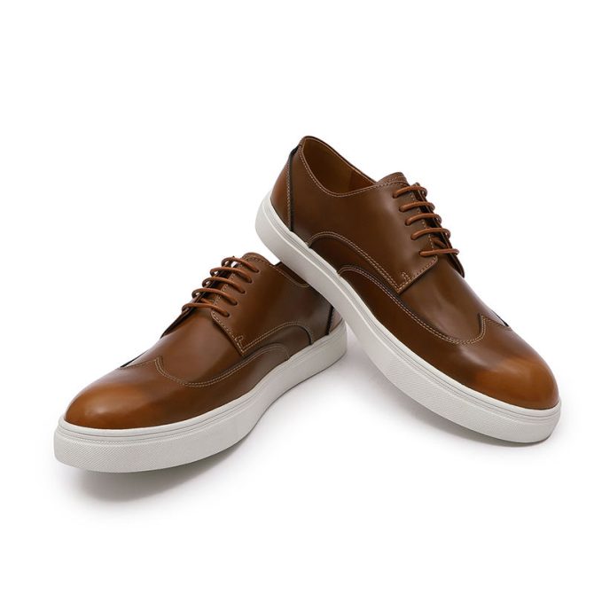 Latest Design Patent Genuine Leather Men's Casual Walking Shoes White Flat Comfortable Sole Zapatillas Hombre Other Trendy Shoes - Image 2