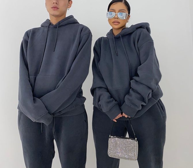 2023 Fall winter custom unisex two piece hoodie set plus size men's sets long fitness joggers pants hoodies set - Image 3