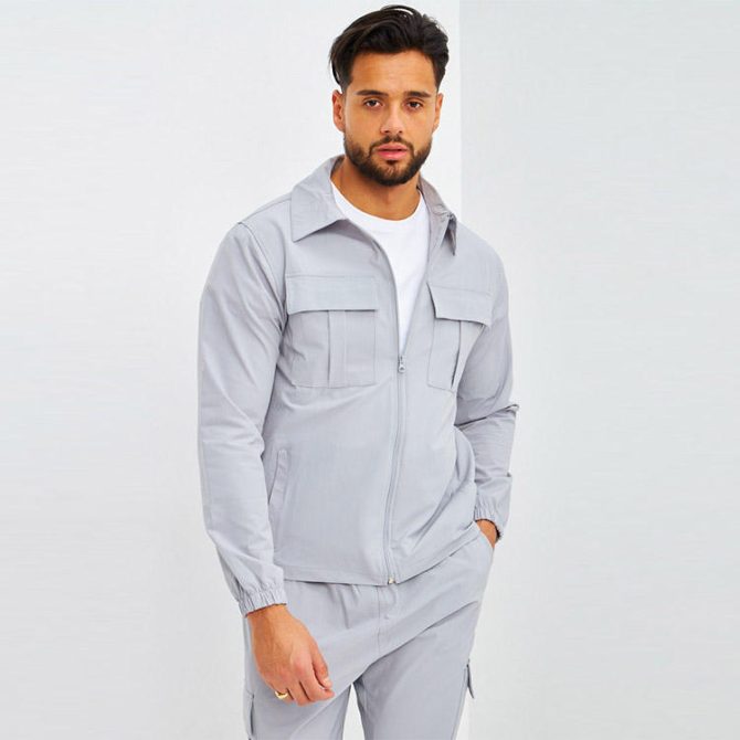 New design custom fashionable high street zip up jacket and cargo jogging pants 2 piece co-ord set - Image 6