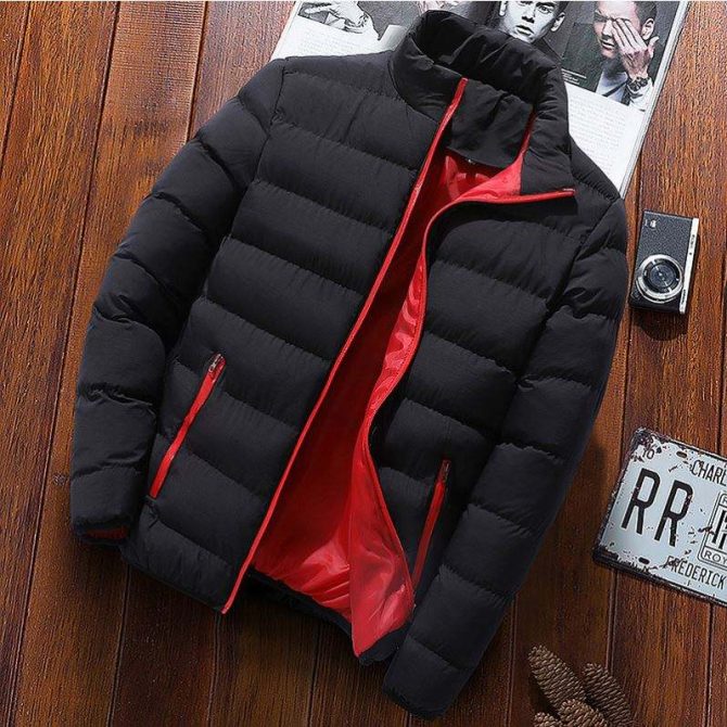 T1903 Men's Winter Jacket Solid Warm Coats  Winter sports padded jacket men stand collar outdoor cotton-padded jacket - Image 5