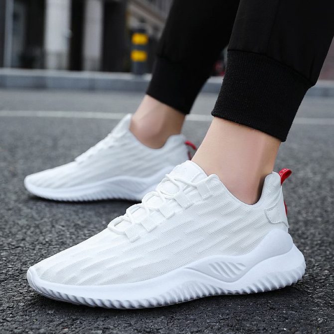 Breathable Sneakers Casual Footwear Breathable Fly Woven Comfortable Mens Running Shoes Hot Selling Sports PVC EVA Mesh WANDEFUL - Image 2