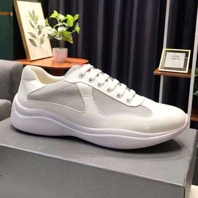 Hot selling fashion luxury men's patent leather mesh nylon outdoor designer sneakers casual shoes yellow - Image 6