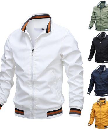 Custom Plus Size Fashion Men's Jackets Casual Waterproof Blank Golf Lightweight Windbreaker Bomber Jacket For Men