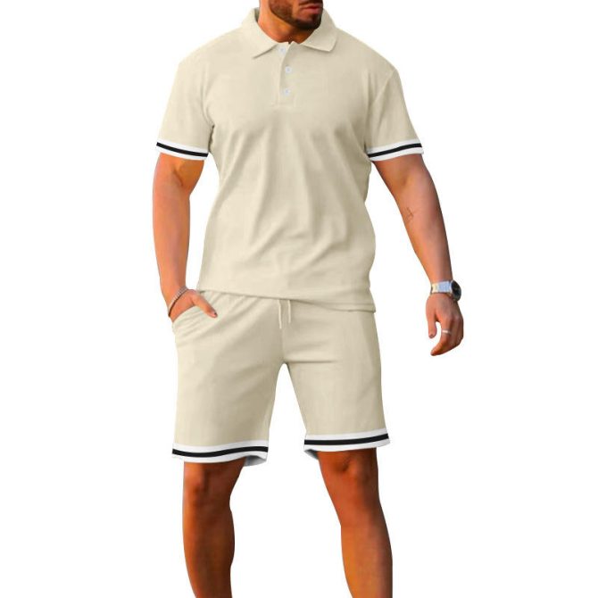 Conyson Summer Casual Designer Hot Sale Custom Clothing Men Logo Polo T Shirt Shorts Solid Color Men's Button Two Pieces Men Set - Image 6