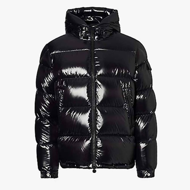 Down Coat Men's Bright Face Trend Hooded Short Thick Winter Bomber Shiny Puffer Men's Jacket stand up color black - Image 4
