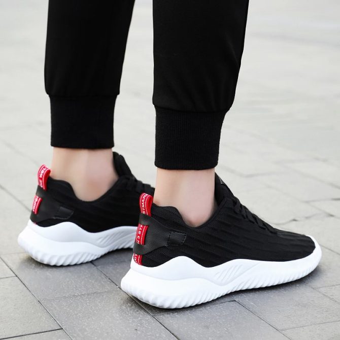 Breathable Sneakers Casual Footwear Breathable Fly Woven Comfortable Mens Running Shoes Hot Selling Sports PVC EVA Mesh WANDEFUL - Image 5