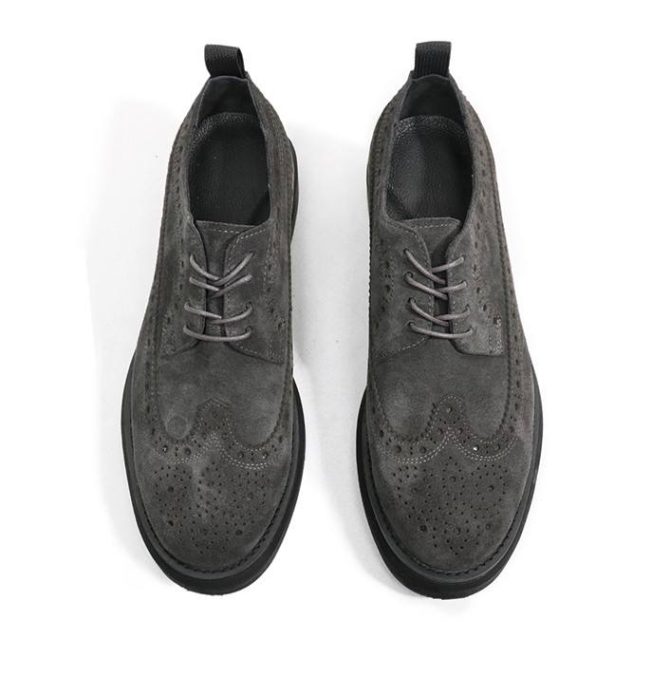 British Style Carved Brogue Lace-up Shoe Men Genuine Leather Trendy Shoes Wholesale Business Laces up Casual Cow Leather Rubber - Image 2