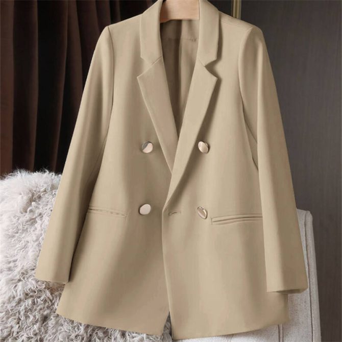 Wholesale 2024 Spring Autumn Ladies Blazer Office Fashion Design Metal Buttons Women Suit Jacket - Image 3