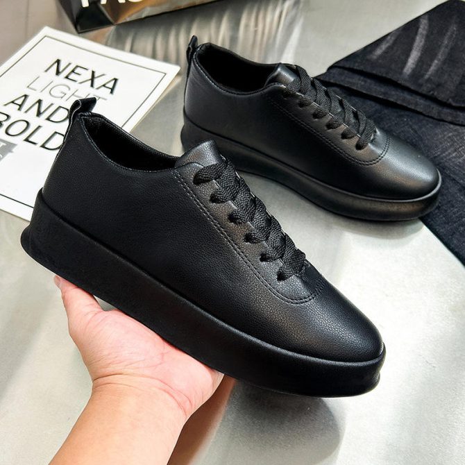 2024 Hot Selling Factory Wholesale Cool White Style  Men's Canvas Trendy Casual Sport Shoes Leather Sneakers For Men - Image 3