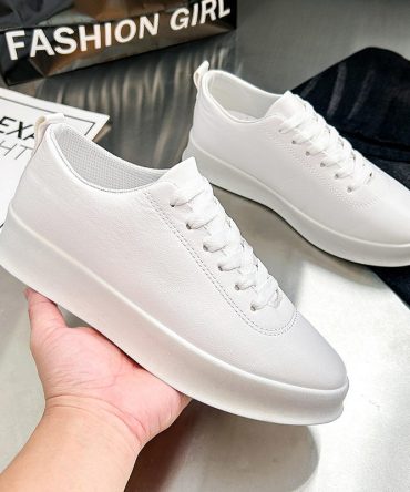 2024 Hot Selling Factory Wholesale Cool White Style  Men's Canvas Trendy Casual Sport Shoes Leather Sneakers For Men