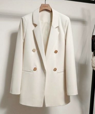 New Women Fashion Jacket Top Lapel Collar Luxury Button Blazer Top Plus Size Female Elegant Suit Coat