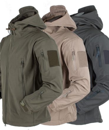 New fashion men autumn winter windproof waterproof breathable warm pockets fleece inner coat long sleeve outdoor jacket