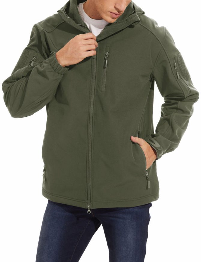 Men's Hoodies Softshell Tactical Jacket Casual, Custom Men's Windbreaker Zipper Men Coats, Fleece Hiking Winter Men's Jackets - Image 6