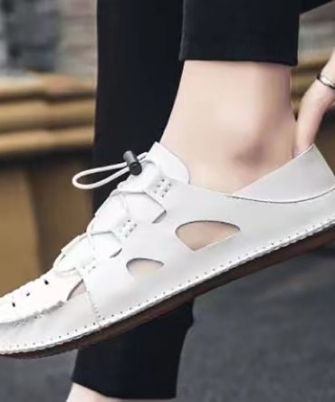 OEM Summer Trendy Men Sandals Soft Breathable Leather Non-slip Shoes Leisure shoe