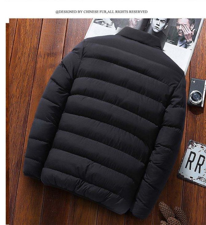 T1903 Men's Winter Jacket Solid Warm Coats  Winter sports padded jacket men stand collar outdoor cotton-padded jacket - Image 6
