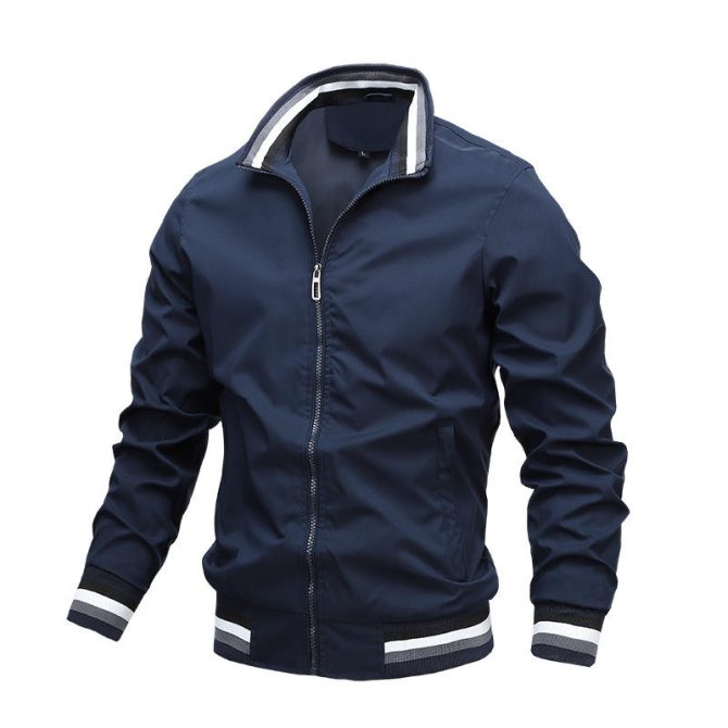 Custom Plus Size Fashion Men's Jackets Casual Waterproof Blank Golf Lightweight Windbreaker Bomber Jacket For Men - Image 3