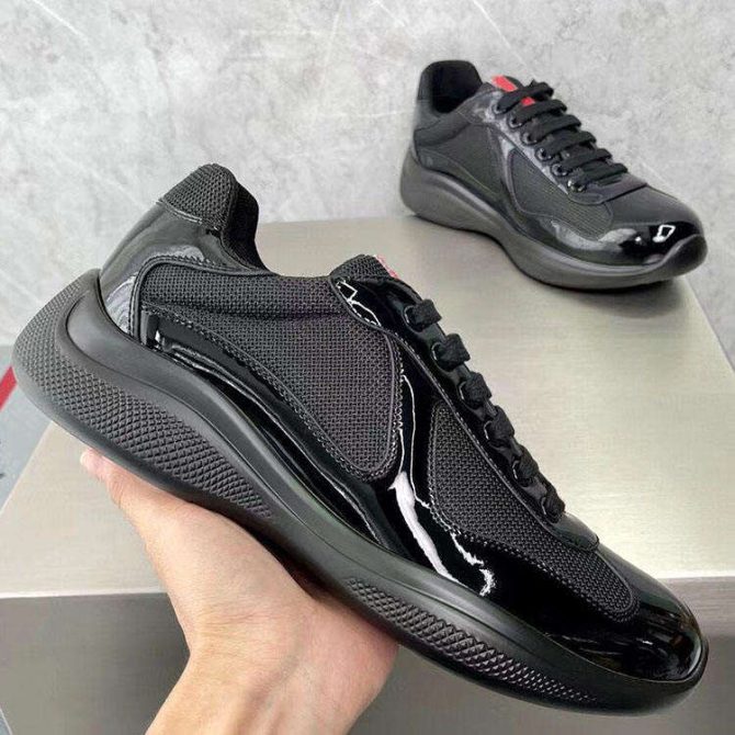 Hot selling fashion luxury men's patent leather mesh nylon outdoor designer sneakers casual shoes yellow - Image 4