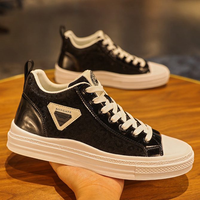 Men's wholesale new walking shoes fashionable and comfortable high-top luxury casual shoes 2022 trendy sports men's shoes - Image 3