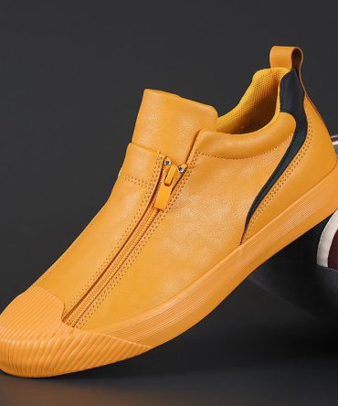 2023 black brown casual leather fashion style shoes Men's shoes breathable soft bottom leather shoes trendy
