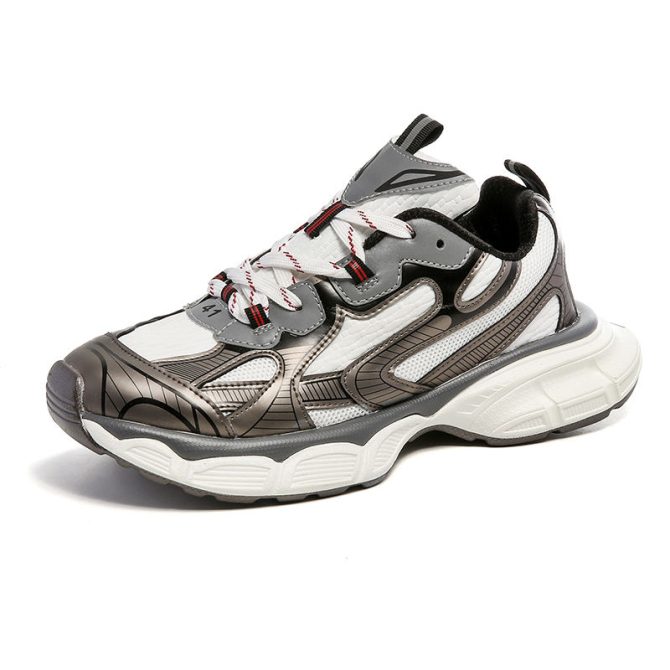 2023 new trend men's and women's platform sneakers casual shoes lace-up round toe tricolor dad shoes - Image 6