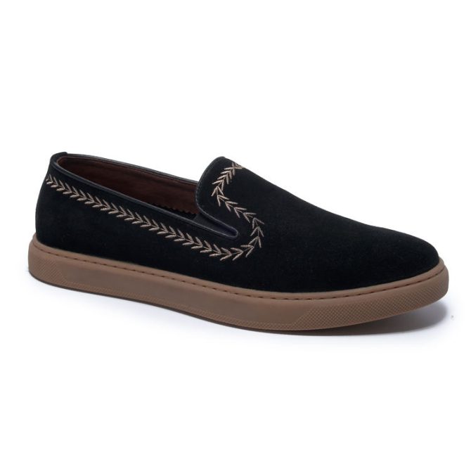 Flat menFootwear Stylish Men Casual Shoes Breathable Genuine Leather Footwear Black Walking Style Other Trendy Adult Spring Shoe - Image 4