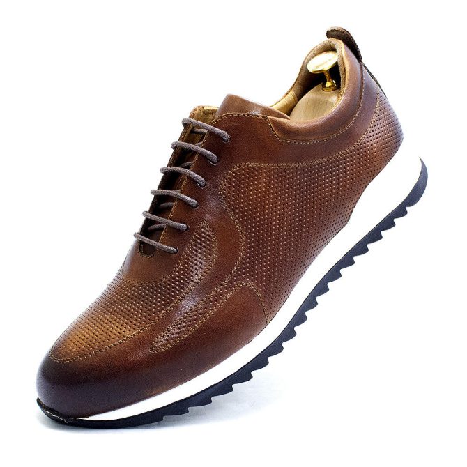 2023 Spring Breathable Men Sports Running Shoes Comfortable Leather Lace Up Casual Sneakers Other trendy Walking Stock Male Shoe - Image 4