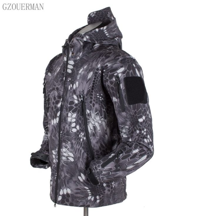 New fashion men autumn winter windproof waterproof breathable warm pockets fleece inner coat long sleeve outdoor jacket - Image 6