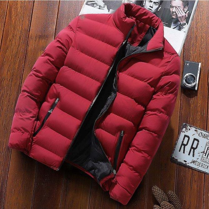 T1903 Men's Winter Jacket Solid Warm Coats  Winter sports padded jacket men stand collar outdoor cotton-padded jacket - Image 2
