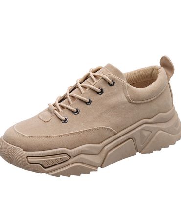 Newest comfortable shoes for men fashion casual sneakers camel suede pu lace-up sneaker