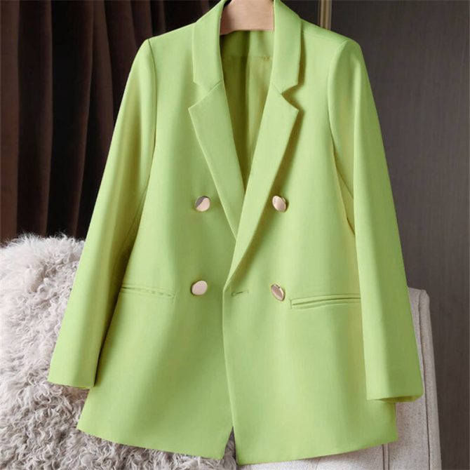 Wholesale 2024 Spring Autumn Ladies Blazer Office Fashion Design Metal Buttons Women Suit Jacket - Image 2