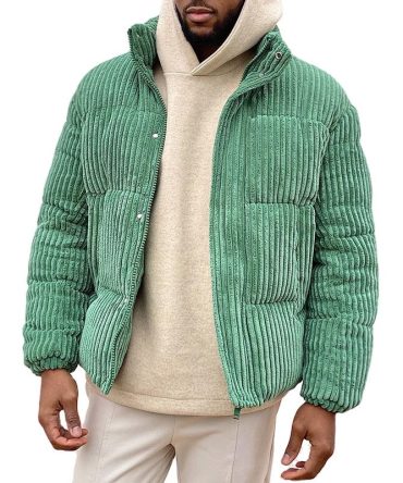 Plus-size men's corduroy Winter 2024 overcoat Warm coat Men's cotton jacket for men