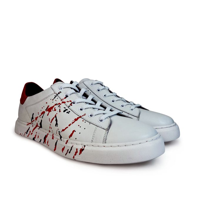 Zari Chaussures Other Trendy Shoes casual men lace up sneaker shoe leather hand painted - Image 2