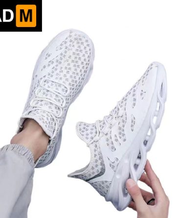 Customized men's other trendy shoes blade bottom layered pattern mesh casual shoes yee slow walking style sneakers