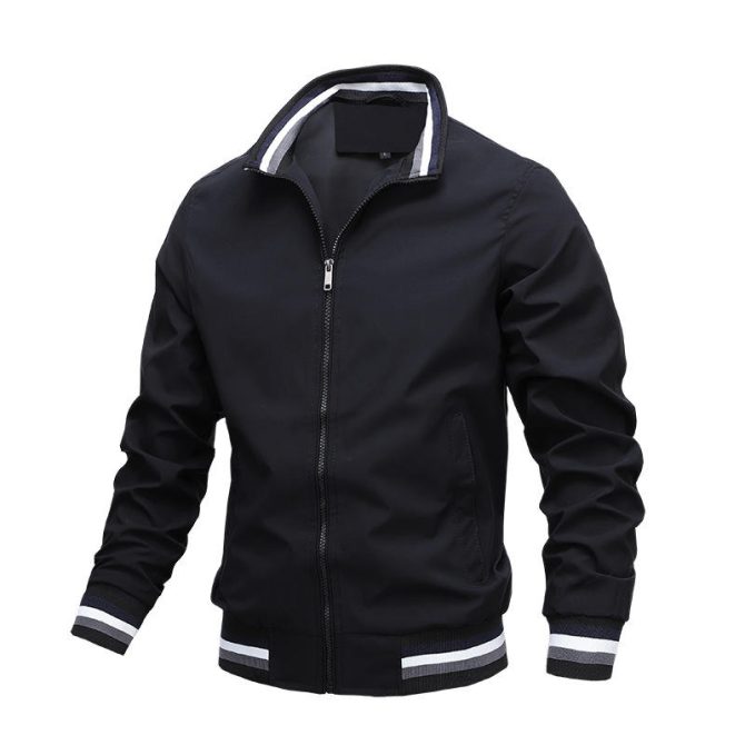 Custom Plus Size Fashion Men's Jackets Casual Waterproof Blank Golf Lightweight Windbreaker Bomber Jacket For Men - Image 2