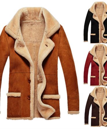 2022 autumn and winter winter warm jacket faux fur thickened coat plus fleece jacket men