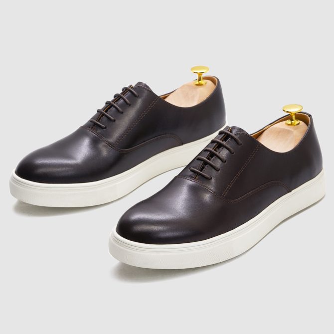 Classic Fashion White Genuine cow Leather Handmade Shoes Lace Up Casual Sneaker Men's Shoes Other Trendy Waling Street Shoes - Image 5