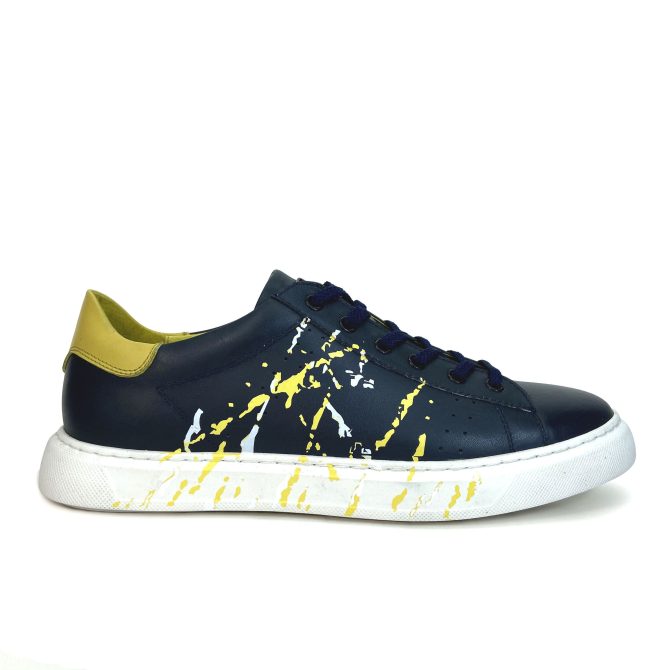 Zari Chaussures Other Trendy Shoes casual men lace up sneaker shoe leather hand painted - Image 4