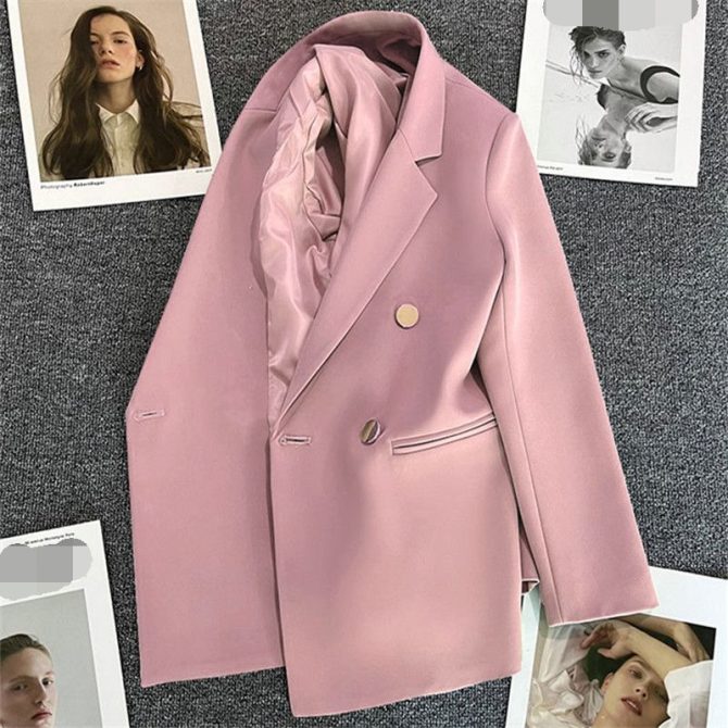 Wholesale Fashion women Coats designer casual long-sleeved Loose Blazer Double Button Suit - Image 2