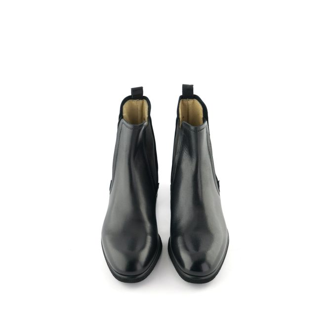 HIGH QUALITY WOMAN CLASSIC SHOES BLACK LEATHER, BAND ELASTIC, LIGHT, FIT AND COMFORTABLE MADE IN ITALY - Image 4
