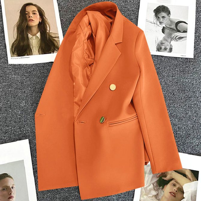 New Women Fashion Jacket Top Lapel Collar Luxury Button Blazer Top Plus Size Female Elegant Suit Coat - Image 2