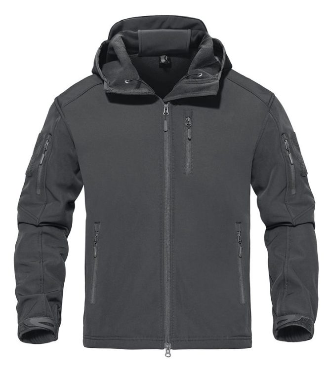 Men's Hoodies Softshell Tactical Jacket Casual, Custom Men's Windbreaker Zipper Men Coats, Fleece Hiking Winter Men's Jackets - Image 3