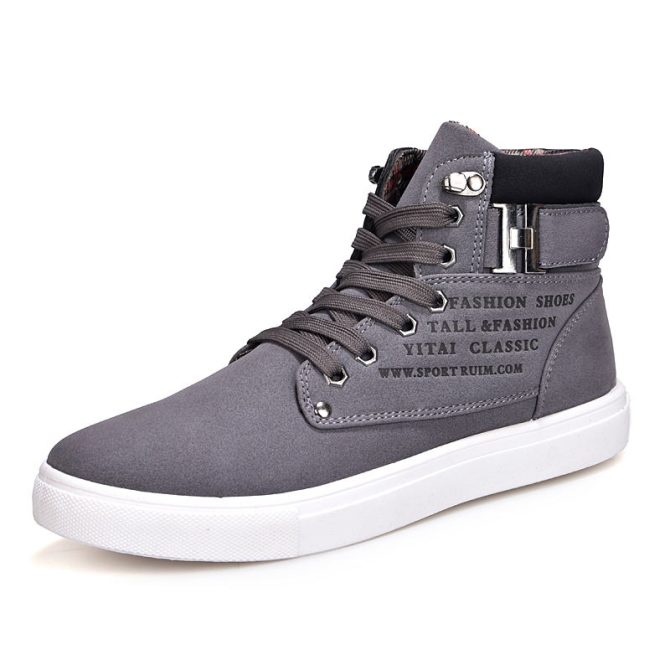 2023 Fashionable Wholesale Customized Beautiful Logo Men's Casual High Top Sneakers Other Canvas Trendy Shoes - Image 3